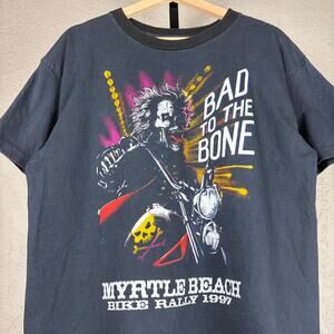 Bad To The Bone 1997 Bike Rally 3D Emblem Style Large Harley Davidson Tee